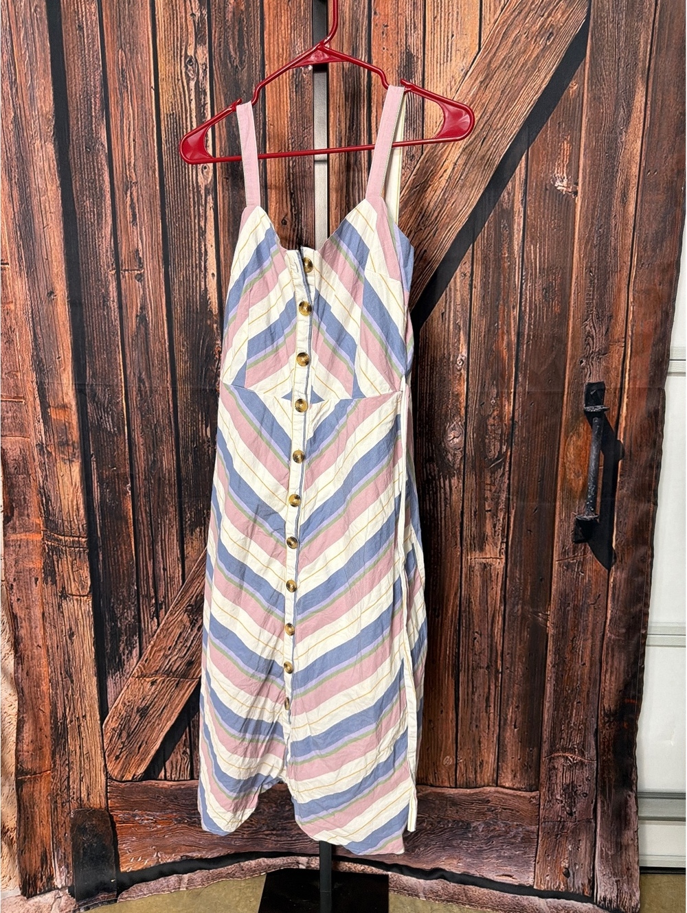 Harper Heritage Striped Button-Front Midi Dress Size M